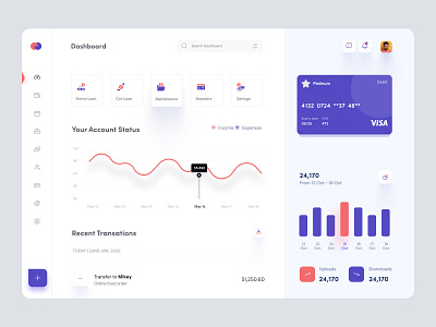 Digital Banking Dashboard Clean UI