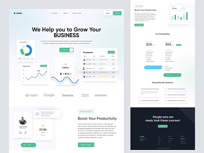 saas company website landing page