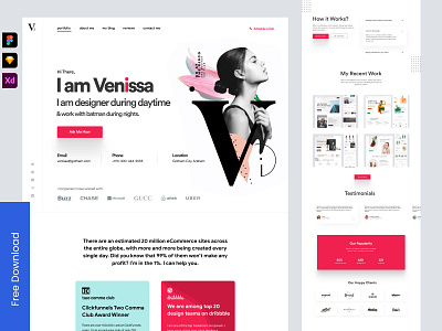 Freelancer landing page design