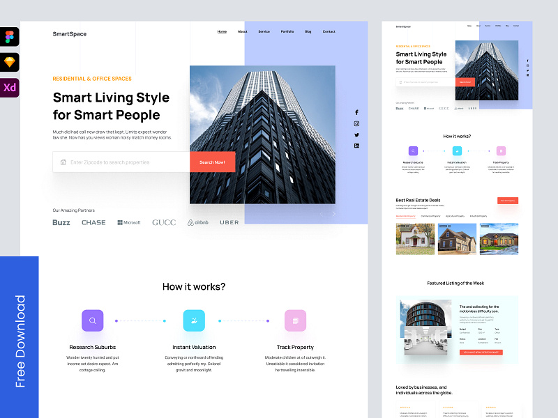 freebie: landing page design for real estate by Mike Taylor for Landing ...