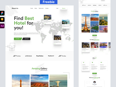 travel website landing page