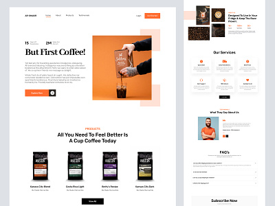 Coffee Landing Page ecommerce online shop online store product shop shopify shopify store store store ui woocommerce