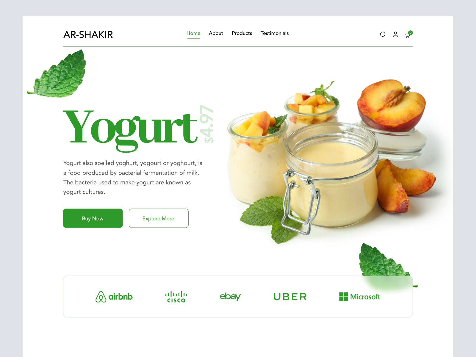 Yogurt Landing Page Design by Mike Taylor for Shopified on Dribbble