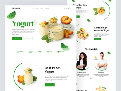 Yogurt Landing Page Design cart ecommerce online shop product shop shopify shopify store store store ui woocommerce