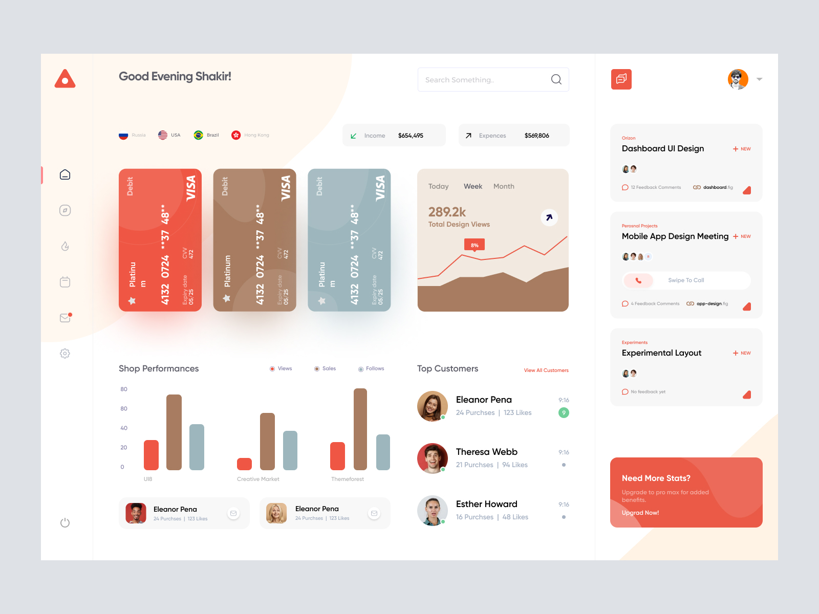 Freelance Designer Dashboard UI Concept by Mike Taylor on Dribbble