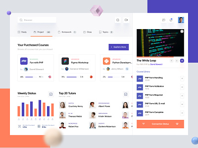 Online Learning Dashboard UI Concept