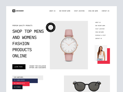 Shopify Website design for Fashion Accessories