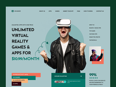 Landing Page Design for VR App Store home homepage landing landing page landingpage web website