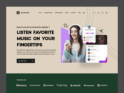 Landing Page Design for Music App