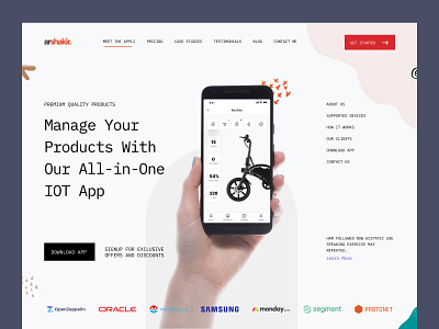 IOT app landing page