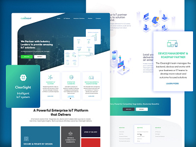 IoT Company Website Design flat design gradient design landing page minimal modern sketch app