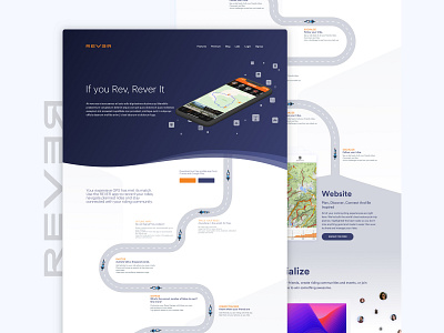 How It Works - Rever how it works illustration landing page process road sketch app