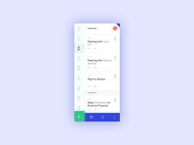 Daily Task Calendar UI Concept