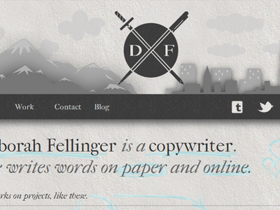 Deborah Fellinger - Copywriter logo moleskin website wordpress