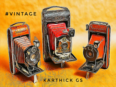 Vintage Friends camera classic illustration karthick studios vintage