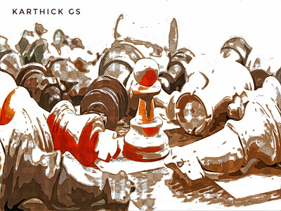 King brush cartoon chess design illustration illustrator karthick studios king photoshop sketch soldier strategy