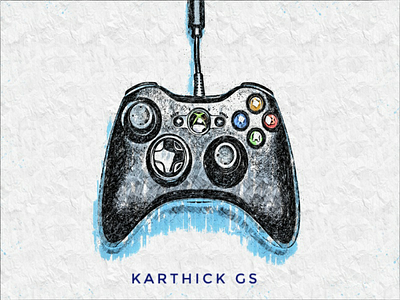 Gamer controller design gamer illustration joystick karthick studios pencil art sketch vector art