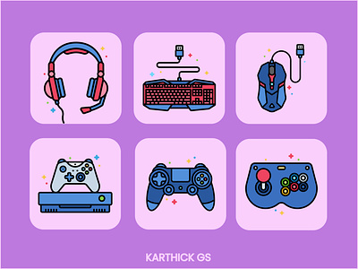 Gamers Icon Set gamer gamerguy gaming icon design icon set iconography icons illustration karthick studios