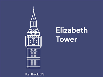 Elizabeth Tower branding digital art elizabeth elizabeth tower illustration karthick studios line drawing london sketch tower
