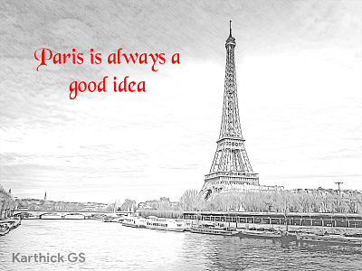 France - Eiffel Tower design digital art eiffeltower illustration illustrator karthick studios photoshop sketch sky