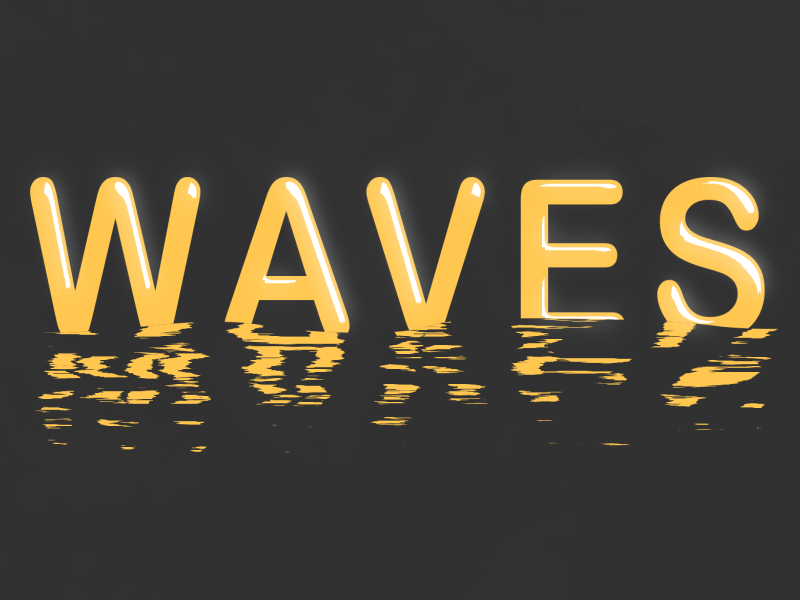 Waves float text typo water wave