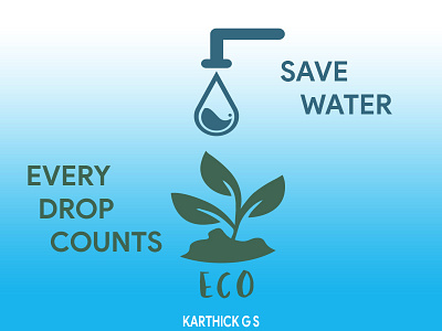 Save Water design ecosystem illustraion karthic studios nature