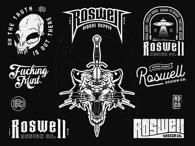 Roswell Design Co. adobe illustrator branding graphic design grungy illustration logo personal brand portfolio