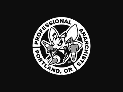 Professional Anarchists adobe illustrator badge logo bee branding design distressed graphic design grungy illustration logo personal brand wasp