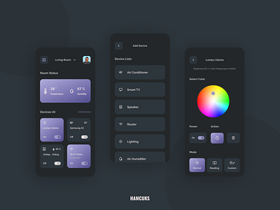 Smart Home UI Design android app design ios minimal ui ui design ux uxui web