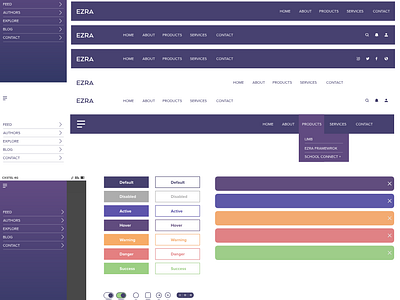 Ezra UI Elements - Navbar + Button design flat design ui web ui