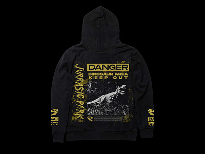 DANGER DINOSAUR AREA KEEP OUT artwork clothingbrand design graphicdesigncentral hoodie illustration merchandise merchdesign photoshop typography