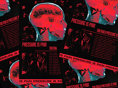 TOO MUCH PRESSURE IS PAN arwork band concert graphicdesign hiphop posetrdesign poster poster art poster design rap skull
