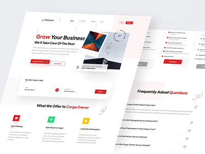 Shipment . Freight Forwarder . Landing Page