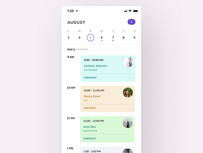 Calendar UI app design ui