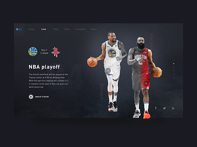 🏀 basketball design live page photoshop play sport ui video web design