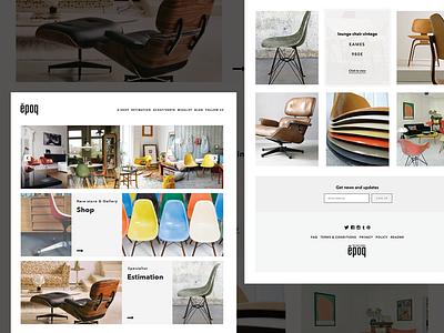 Epoq design eames ecommerce furniture sketch squarespace ui ux vintage watches