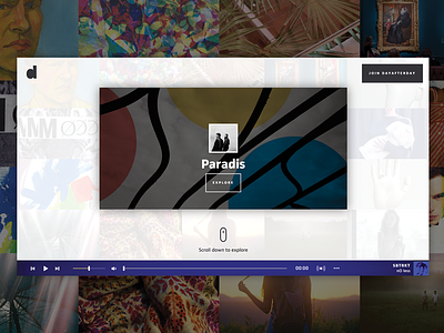 Paradis - Listen & Explore artist buffer explore instagram music profile soundcloud spotify tidal twitter ui ux