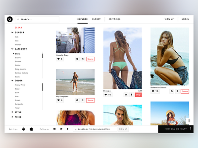 Gleam angular app clean ecommerce fashion gleam mobile online sketch store ui ux