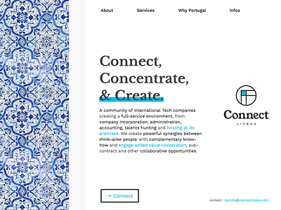 Web site - Connect Lisboa agency angular artsy branding design lisbon minimal mobile sketch template ui ux