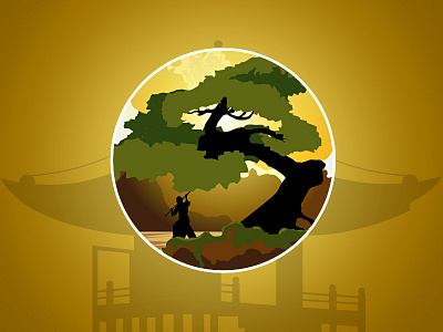 Samurai Bonsai bonsai icon illustration ps samurai