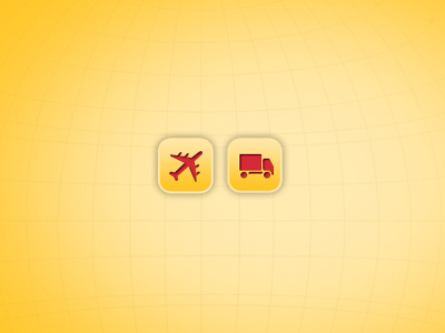 Transport airplane icons transport truck