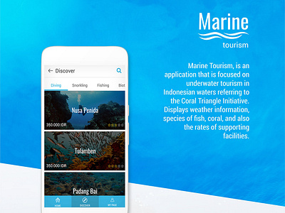 Marine Tourism Apps - Mockup app branding design flat indonesia minimal tourism ui ux