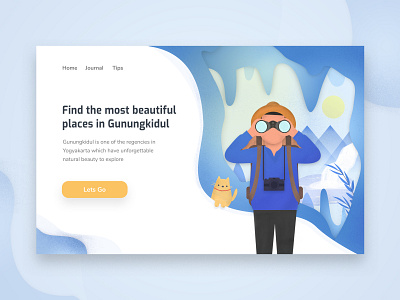 Go-Gk Travel Landing page blue branding design flat header illustration travel ui