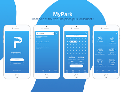 Mypark app app blueapp parking parkingapp uidesign uiux ux design