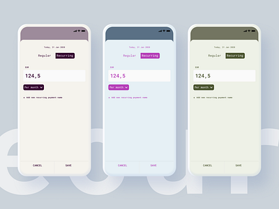 Mobile app for budgeting. Minimalistic lifestyle. Light mode. app backdrop clean flat flutter functional ios layout light mode light theme real project theming ui ux