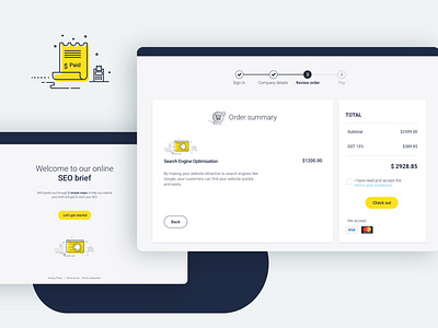 SEO product online order app cart ui clean design ecommerce flat icon illustraion layout real project steper ui web website
