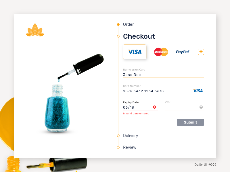 Daily UI 002 - Credit Card Checkout dailyui web ux ui ux ui minimal cart checkout dribbble design daily ui 002 daily ui challenge branding app branding app