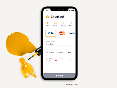 Daily UI 002 - Credit Card Checkout - Mobile