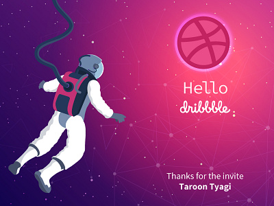 Debut Shot - Hello Dribbble debut debut shot debuts debutshot design dribbble illustr8ed illustration inspiration space space art vector