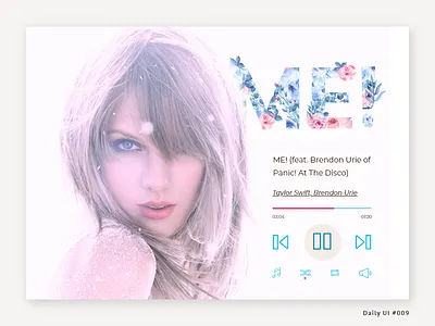 Daily UI 009 - Music Player brand challenge daily ui dailyui dailyui009 design dribbble music app music app ui music artist music player music player ui taylor swift typography ui ux ux ui web